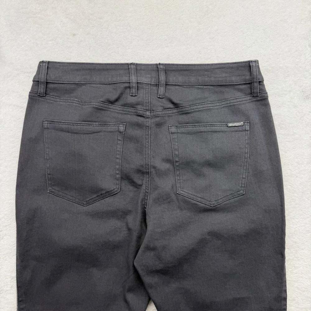 Tommy Bahama Jeans Sz 12 Grey Boracay High Rise Ankle Coal Wash Beaded Stripe